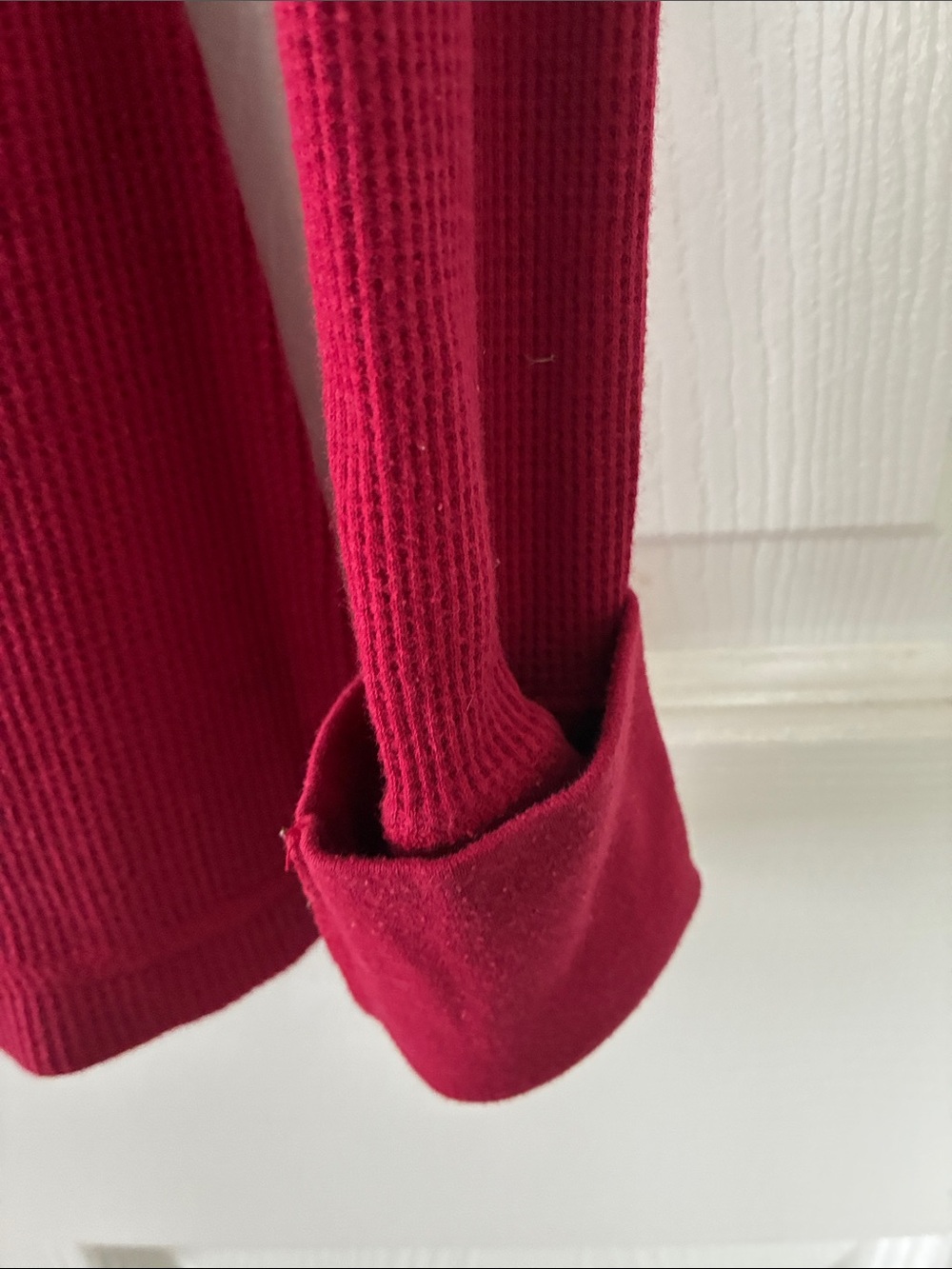 Aeropostale Women's Deep Red Ribbed Henley Long Sleeve Top Size XS - Picture 4 of 6